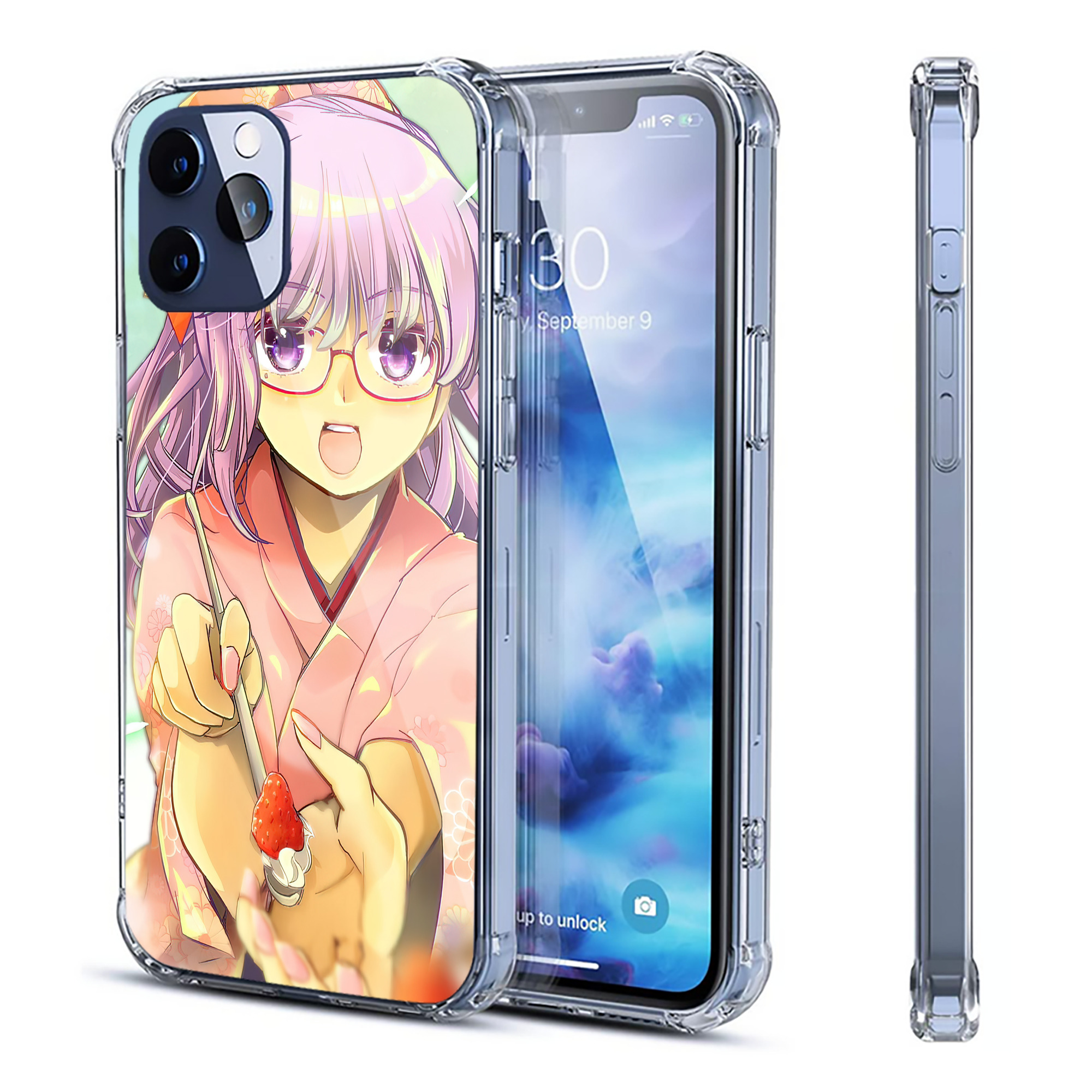 （画像用） ぎんたま 坂田銀時（さかたぎんとき） 神楽 志村新八（しむら しんぱち） GINTAMA Sakata Gintoki Kagura Shimura Shinpachi 【iPhone 12シリーズ対応】透明スマホケース（クリアソフトケース）